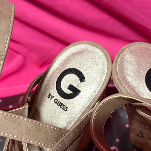 Guess Beige Strappy Wedge Sandals - Picture 3 of 4